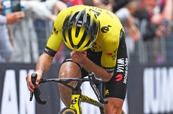 Simon Yates Great Britain celebrates Stage 20 win Giro d'Italia 2025