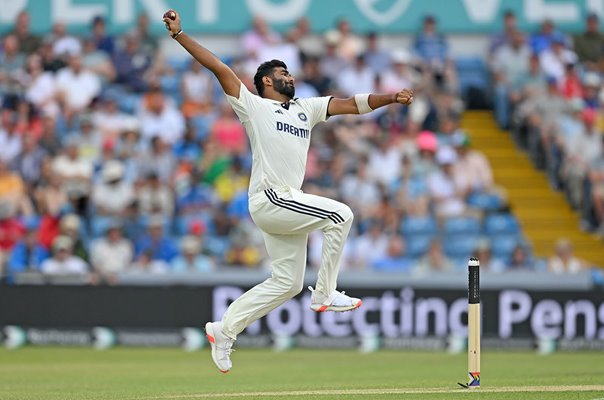 Jasprit Bumrah India bowls v England Headingley Test Match Leeds 2025