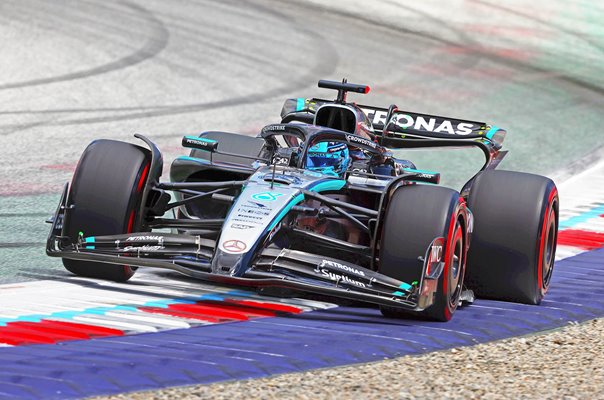 George Russell Great Britain driving Mercedes Austrian Grand Prix 2025