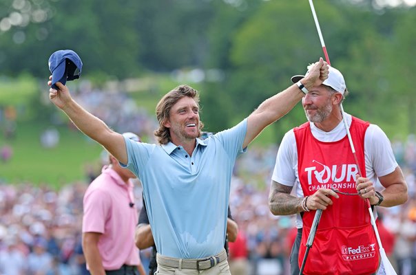 Tommy Fleetwood England celebrates TOUR Championship win Atlanta 2025