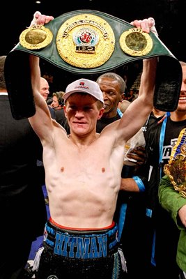 Ricky Hatton celebrates win v Paulie Malignaggi Las Vegas 2008