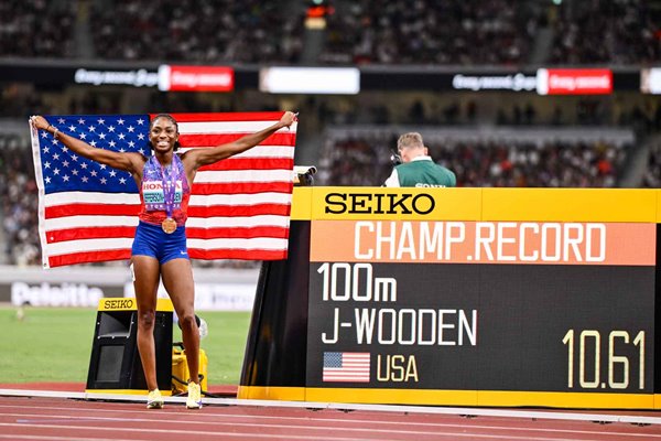 Melissa Jefferson-Wooden USA 100m World Championships Record Tokyo 2025