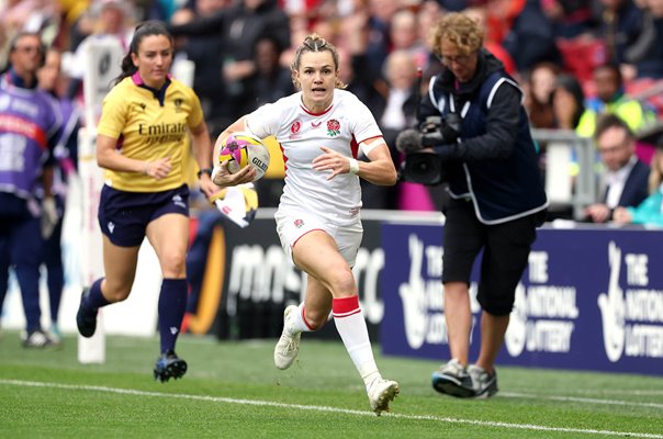 Ellie Kildunne England scores 1st try v France Semi Final Women's Rugby World Cup 2025