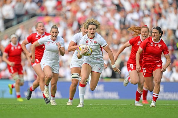 Ellie Kildunne England scores v Canada Women's Rugby World Cup Final 2025