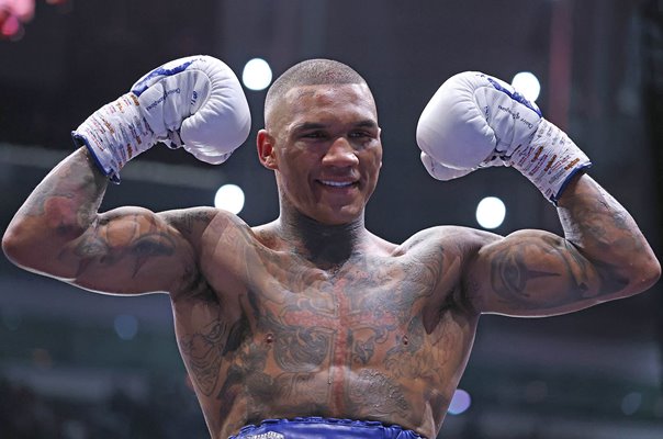 Conor Benn celebrates win v Chris Eubank Jr London November 2025