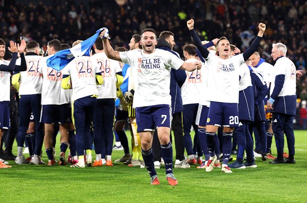 John McGinn Scotland celebrates World Cup 2026 Qualification Glasgow 2025