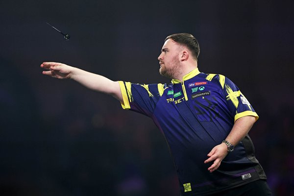 Luke Littler England throws v Rob Cross World Darts Championships 2026