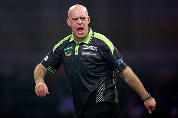 Michael van Gerwen Netherlands celebrates World Darts Championships 2026