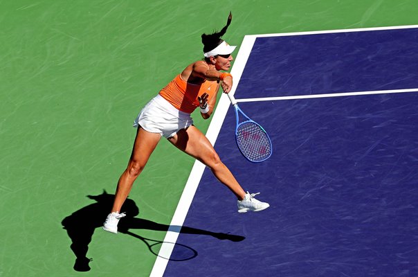 Jessica Pegula USA serves to Belinda Bencic Indian Wells 2026