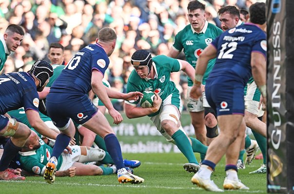 Darragh Murray Ireland scores v Scotland Dublin Six Nations 2026
