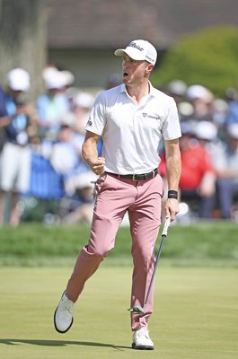 Justin Thomas USA celebrates final hole birdie USPGA Championship 2026