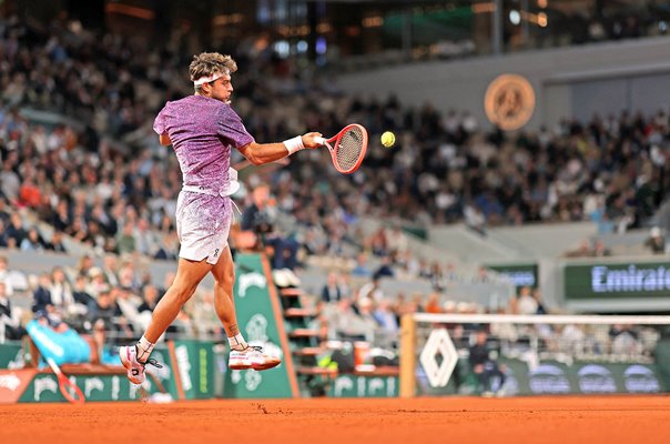Flavio Cobolli Italy forehand v Felix Auger-Aliassime French Open 2026