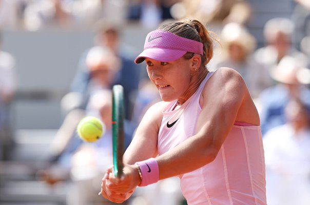 Mirra Andreeva forehand focus French Open Final Roland Garros Paris 2026