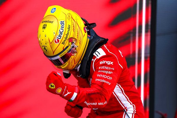 Lewis Hamilton Great Britain Ferrari celebrates F1 Grand Prix of Barcelona-Catalunya 2026.