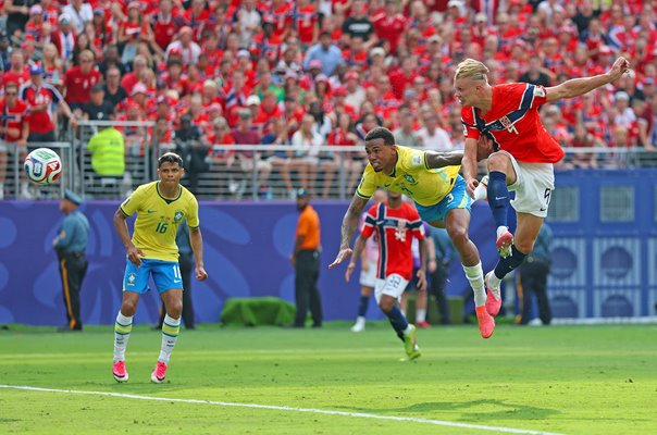Erling Haaland Norway scores opening goal v Brazil Last 16 World Cup 2026