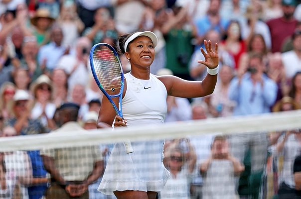 Naomi Osaka Japan celebrates win v Aryna Sabalenka Wimbledon 2026