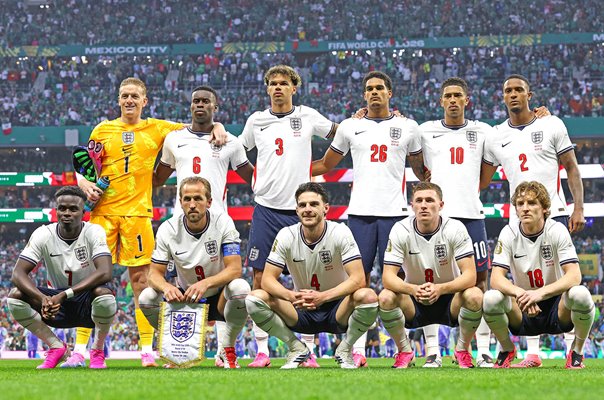 England team photo v Mexico Last 16 Azteca Stadium World Cup 2026
