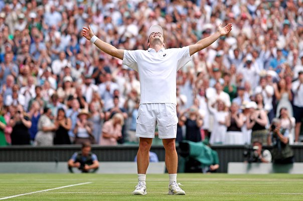 Arthur Fery Great Britain celebrates v Grigor Dimitrov Last 16 Wimbledon 2026