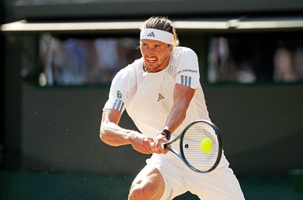 Alexander Zverev Germany backhand v Taylor Fritz Wimbledon 2026