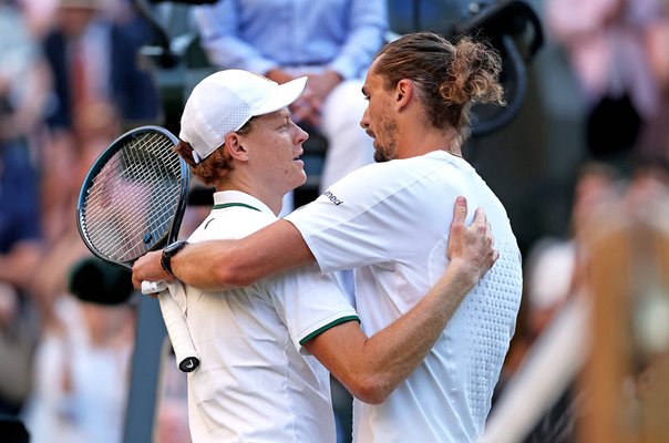 Alexander Zverev Germany congratulates v Jannik Sinner Wimbledon Final 2026