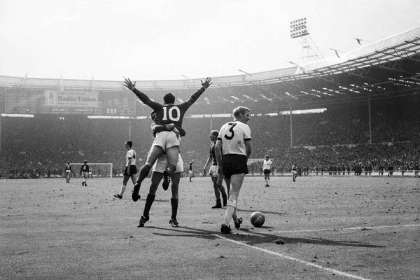 Geoff Hurst England celebrates World Cup Final Wembley 1966