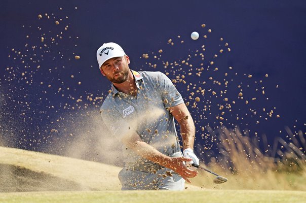 Sam Burns USA holes bunker shot for major record 62 Open Birkdale 2026