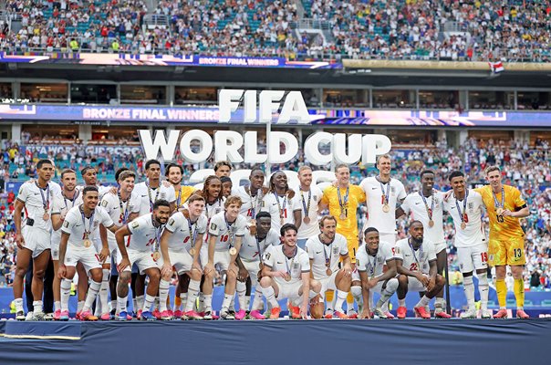 England celebrate Bronze Medal v France Miami World Cup 2026