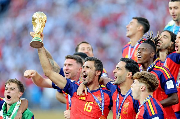 Rodri Spain captain celebrates World Cup win New Jersey 2026