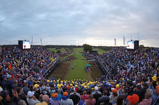 Lottie Woad Europe Morning Foursomes 1st tee Day 1 Solheim Cup 2026