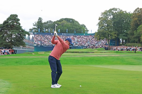 Rory McIlroy 18th hole Eagle Day 3 PGA Championship Wentworth 2026